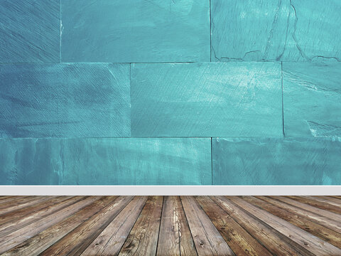 Idea for interior wall. Premium quality blue stone background
