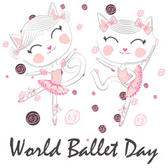 World Ballet Day, October. Young girl performing ballet dance conceptual