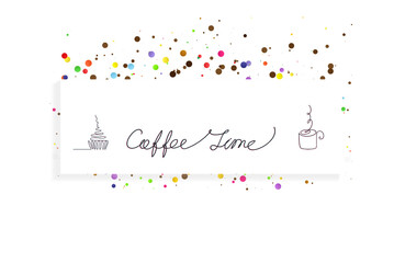 Coffee Time quote one line vector background