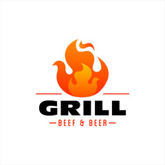 Barbecue logo inspiration. Food or grill design template.Vector illustration concept