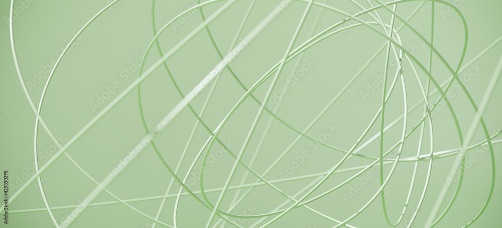 Poster abstract mockup concept for web banner. green abstract circular shape on green background. clipping 