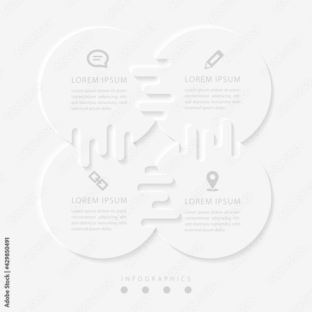 Wall mural vector elegant simple refined style infographic design ui template labels and icons