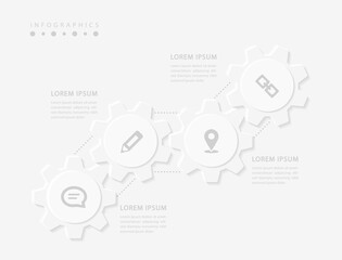 Vector elegant simple refined style infographic design UI template labels and icons