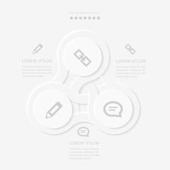 Vector elegant simple refined style infographic design UI template spiral round cross labels and icons