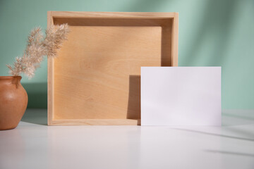 card with wood and grass