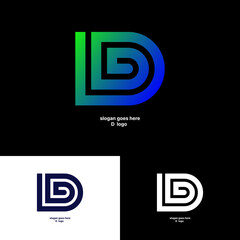 Minimal monogram type D letter logo.