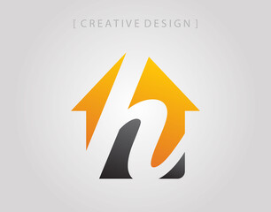 Abstract Letter H House Logo icon design template element.