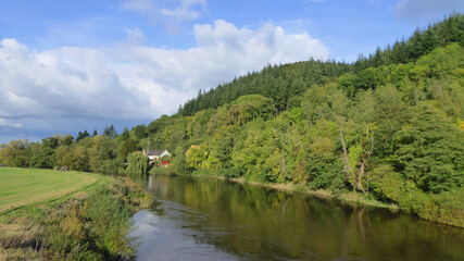 Fototapeta na wymiar Wye valley and the river Wye in the summertime.