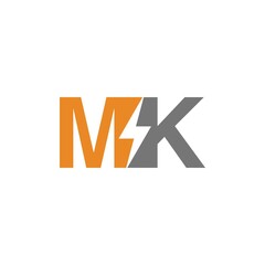 Letter MK lightning logo icon design template