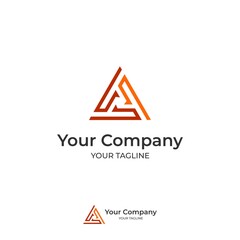 Logo Triangle Initials A line monogram logo template for the company