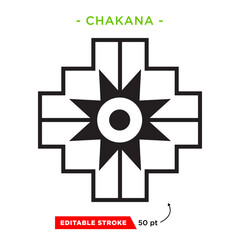 Inca Cross Chakana, Inti Raymi Ecuador, Peru emblematic symbol of an ancestral and cultural celebration of the Andean peoples for the winter solstice. Ethnic folk image. Tribe motif. Tribal. Pachamama