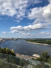 The River Dnieper is a magnificent body of water passing through this most eclectic of city's, spanned by several bridges ,its a very wide river that divides the city.