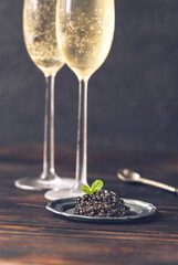 Black caviar with champagne © alex9500