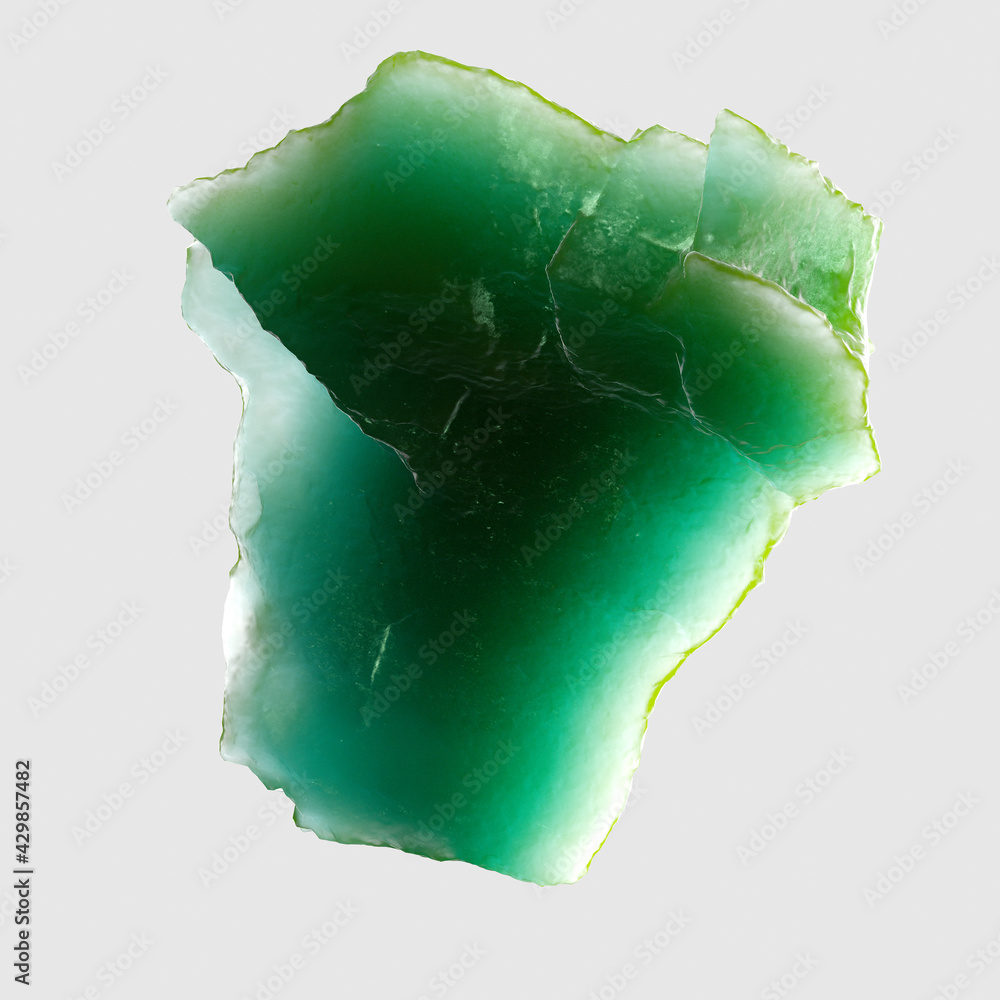 Poster malachite green color gradient texture gemstone isolated design element 3d rendering background
