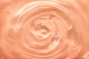 Cream gel transparent cosmetic serum oil sample texture with bubbles background