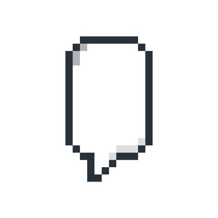 Texting quote boxes. Quote box frame.  Bubble blog quotes symbols. Pixel art icon.