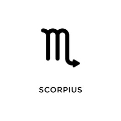 Scorpius zodiac illustration. Simple line scorpius zodiac icon. Tattoo scorpius zodiac vector symbol. Hand drawing scorpius sign