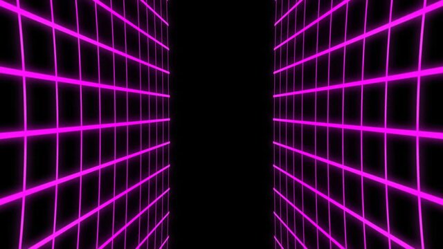 Eternal Background With Glowing Puple Retro Futuristic Grid