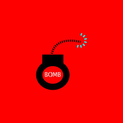 Bomb flat icon. Simple style big sale poster background symbol. Logo design element. T-shirt printing. Vector for sticker.