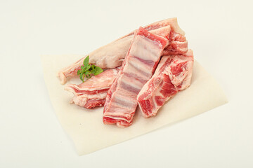 Raw lamb ribs for cooking