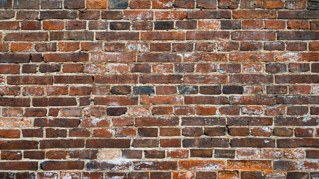 Red brick wall background, Red brick wall texture grunge background with vignetted corners to interior design