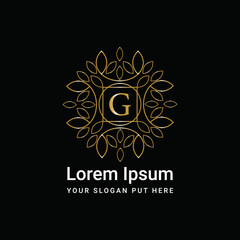 Monogram ornament letter G logo design vector icon	