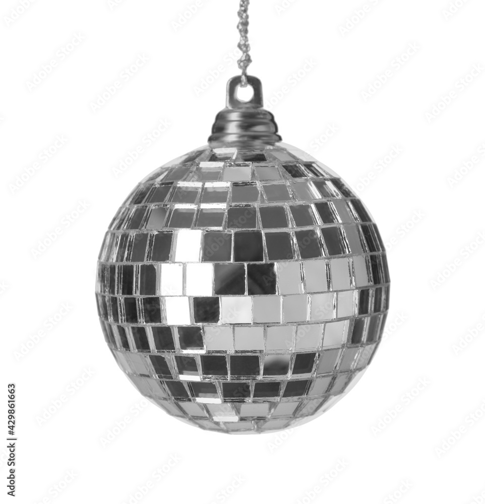 Wall mural bright shiny disco ball isolated on white