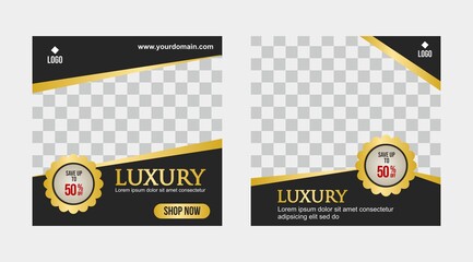 Set of Social media post template, Luxury social media template, Perfect for social media post, background and web internet ads.