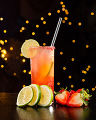 Coktail de fresa con limón