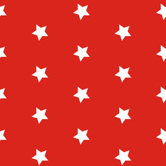 Vector seamless pattern with white tiny stars on red background. Art & Illustration