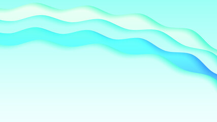 Abstract Paper Cut Sea Ocean Wave Water On Blue Background Vector Design
