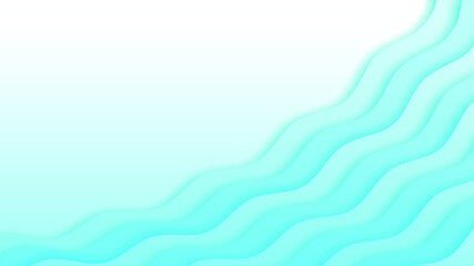 Abstract Paper Cut Sea Ocean Wave Water On Blue Background Vector Design