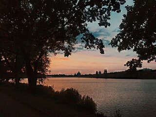 sunset on the river