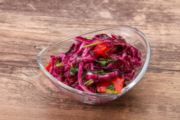 Pickled red cabbage with herbs
