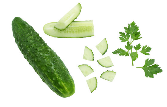 cucumber cut isolated on a white background