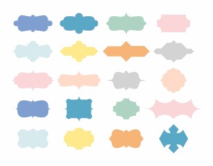 Vintage Color Frames Set - Vintage frames vector clipart bundle