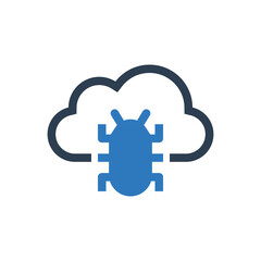 Cloud Internet Infected Virus Icon
