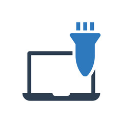 Cyber Attack Hacking Laptop Icon