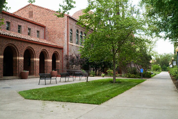Chico University Courtyard and grounds;  college building