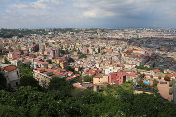 Fototapeta na wymiar View to Naples on the Gulf of Naples, Italy