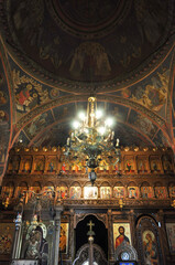 interior of church
Old chandelier in a Romanian church against the altar