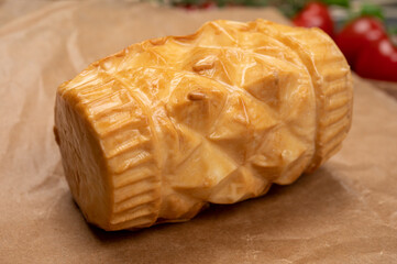 Oscypek smoked cheese made of salted sheep milk in Tatra Mountains region of Poland