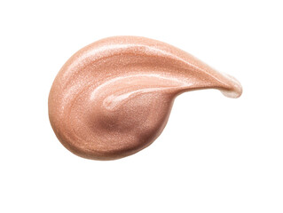 Light pink beige high lighter makeup smear of creamy luminous blusher background