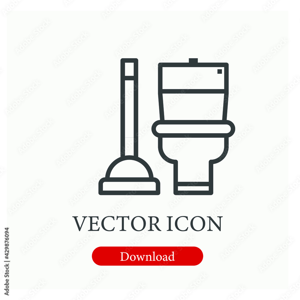 Poster toilet vector icon. editable stroke. linear style sign for use on web design and mobile apps, logo. 