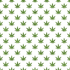 Marijuana Seamless Pattern - Green marijuana leaves repeating pattern design