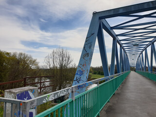 Detail der Styrumer Brücke ("Die blaue Brücke") in Mülheim-Ruhr 