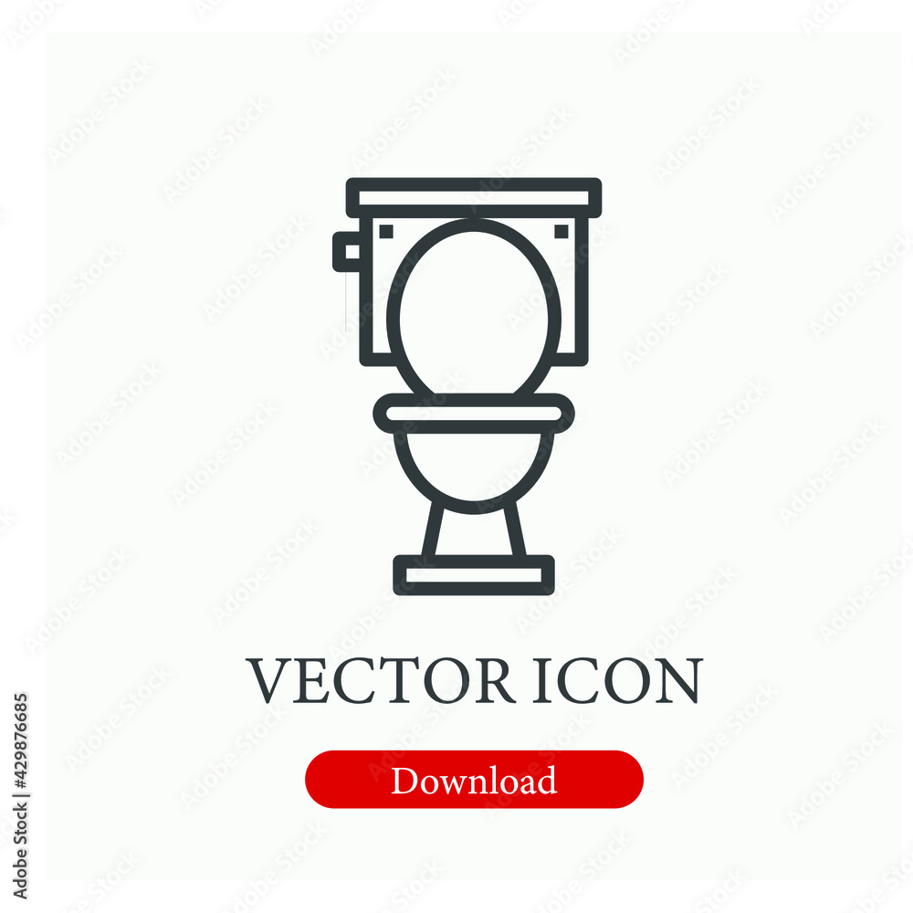 Poster toilet vector icon. editable stroke. linear style sign for use on web design and mobile apps, logo. 