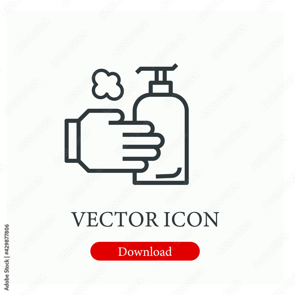 Poster soap vector icon. editable stroke. linear style sign for use on web design and mobile apps, logo. sy