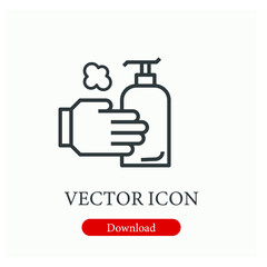 Soap vector icon.  Editable stroke. Linear style sign for use on web design and mobile apps, logo. Symbol illustration. Pixel vector graphics - Vector