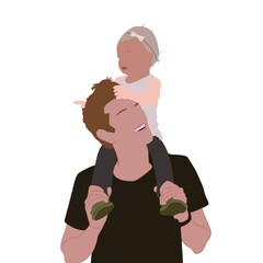 daughter on the shoulders of dad, father's day